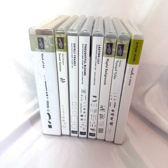 Lot Bundle Of 8 STAMPIN’ Up! Stamp Sets Flower Blooms Nature Summer Frames Craft - Picture 1 of 4